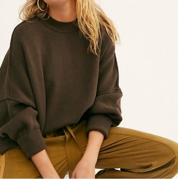 Free People Brown Crew Neck Sweater - Picture 7 of 8